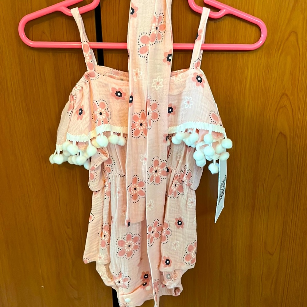 Pink romper and matching headband